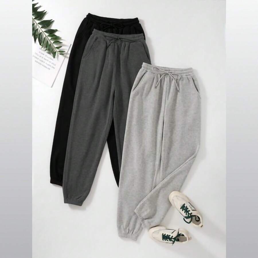 KIT 3 Calças de Moletom Unissex Jogger Slim Academia