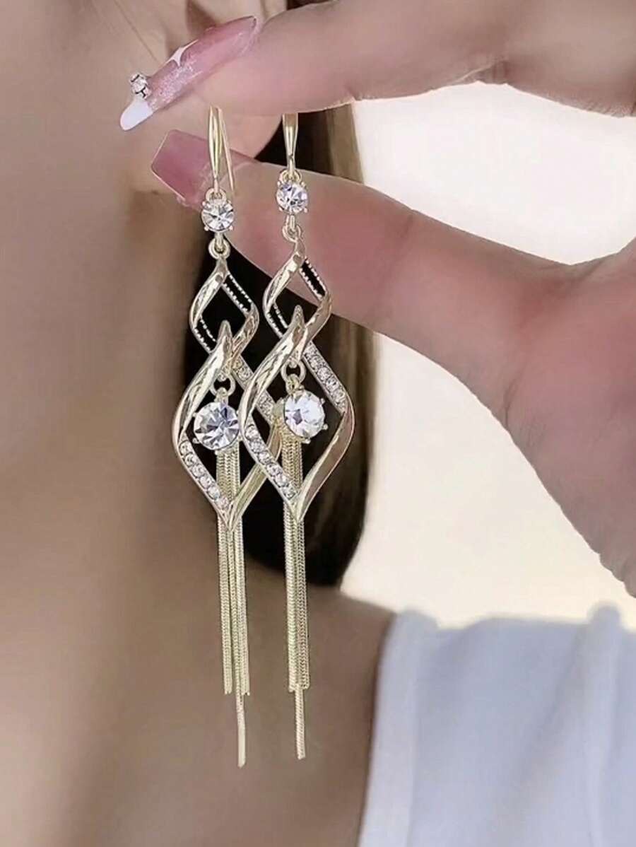 Brincos Geométricos de Estilo Coreano com Losango Alongado, Afina o Rosto, Elegantes e da Moda, Presente para Amigo, Joia de Verão, Joia Ocidental, Acessórios de Praia, Festa, Praia, Verão, Joia, Acessórios