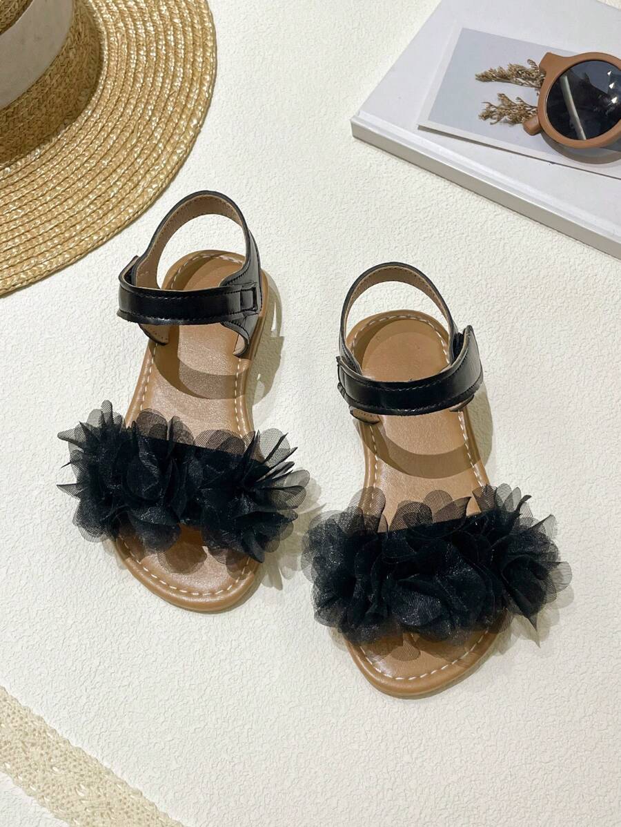 Sandali estivi per ragazze, nuovi sandali alla moda coreana da principessa per uso esterno, dolci e refrigeranti, design minimalista in pizzo soffice, per ragazze
