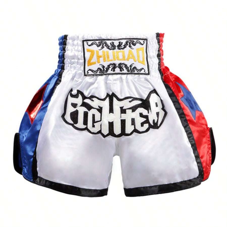 Embroidery Thai Boxing Training Shorts, Kickboxing Fighting Gear