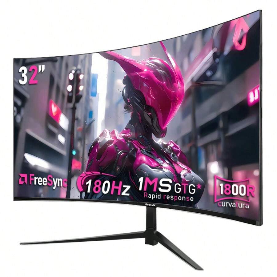 32-inch smart monitor, 180Hz high refresh rate gaming monitor, 1800R gaming curved display. It can be used as a gift and is suitable for office work, gaming, and daily life. With low latency, it brings a perfect gaming experience, making it ideal for PC gamers to play most major games on the market.
