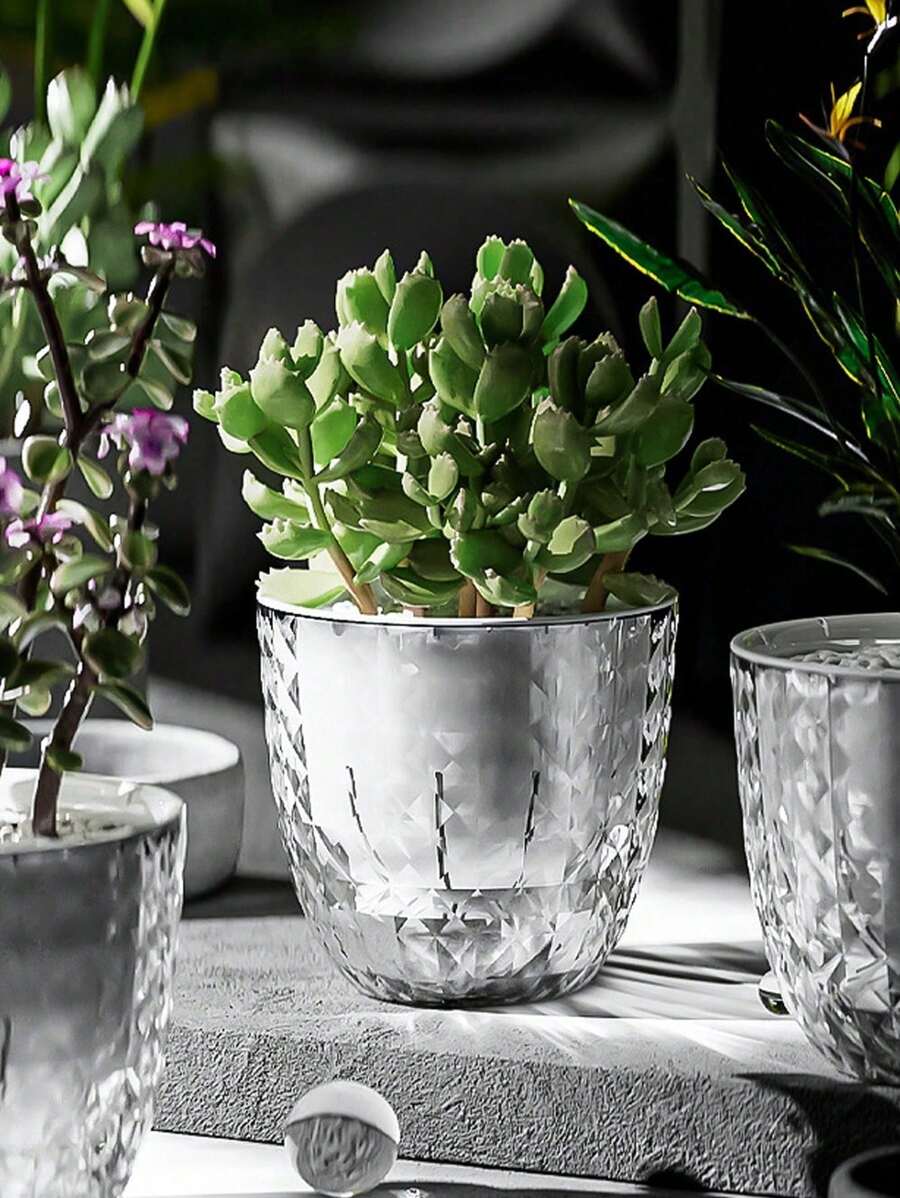 2 pezzi di vasi da fiori assorbenti a piante grasse, vasi da fiori in plastica trasparenti per l'auto-irrigazione, adatti per l'idroponica e l'idroponica, ideali per la crescita delle piante, l'appensione di orchidee e forniture per l'orticoltura