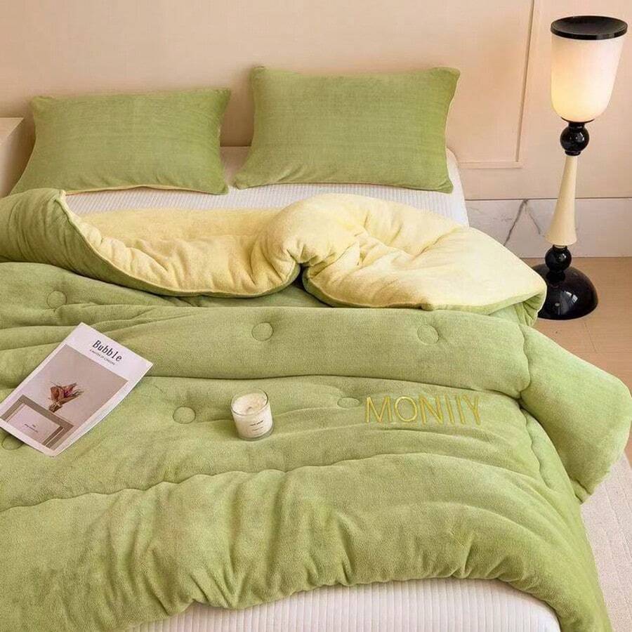 1 pièce Couette d'hiver chaude, courtepointe réversible pour usage domestique, couette à double couche épaisse pour l'hiver dans le dortoir