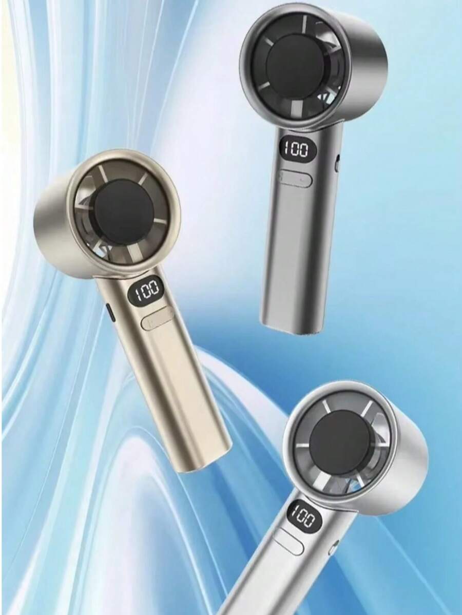 RAF Ventilador Manual, Ventilador Portátil de Alta Velocidade com Regulagem de Velocidade Contínua de 120 Níveis, Ventilador Sem Lâminas Turbina USB Portátil, Força de Vento Refrescante, Ventilador Essencial para Primavera e Verão, Ventilador Presente para Festival de Verão. Capacidade da Bateria: 1800mAh
