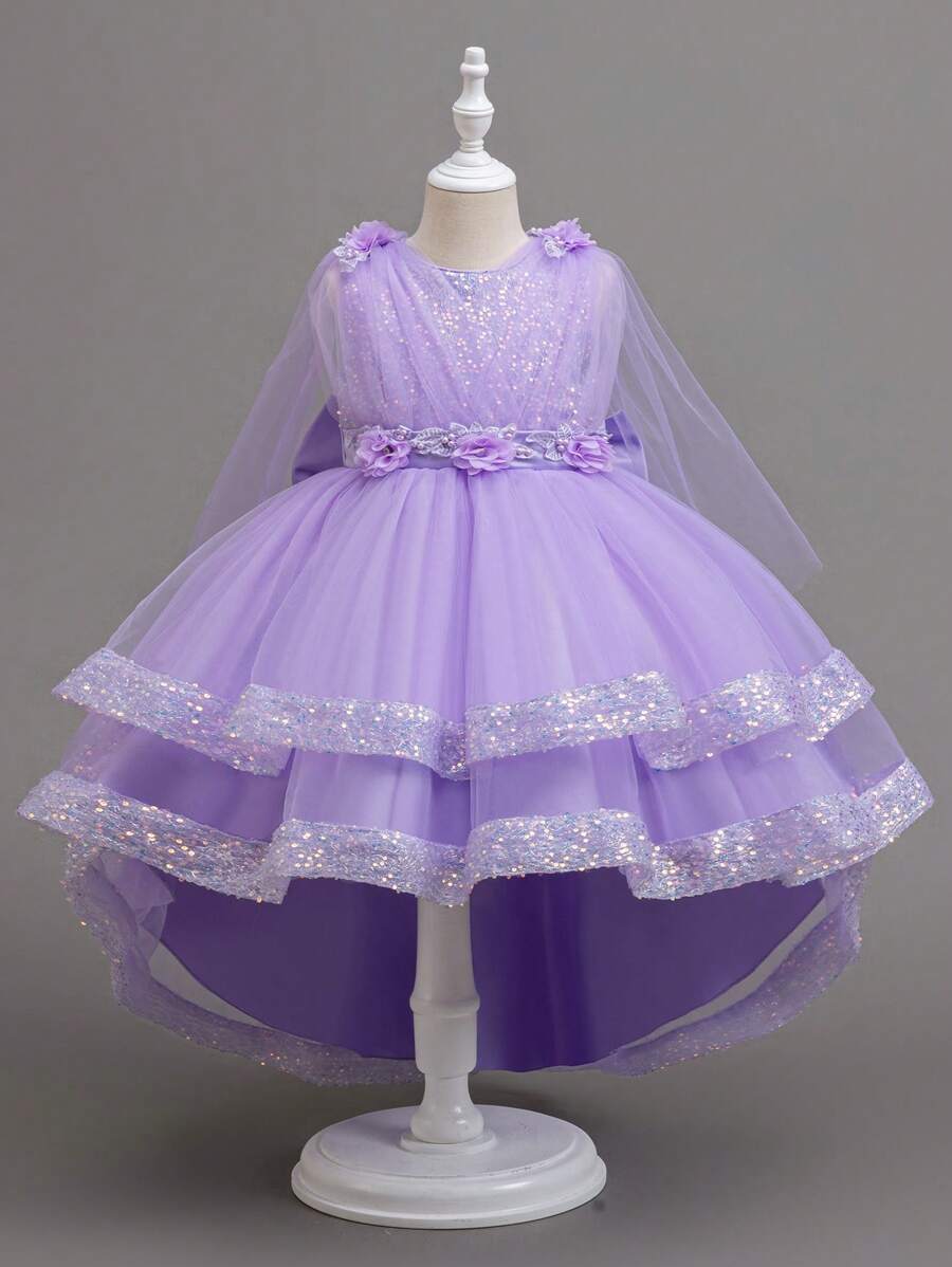 Abito da principessa per feste per ragazze, abito da sera a palloncino con paillettes e tulle ricamato, carino, estivo