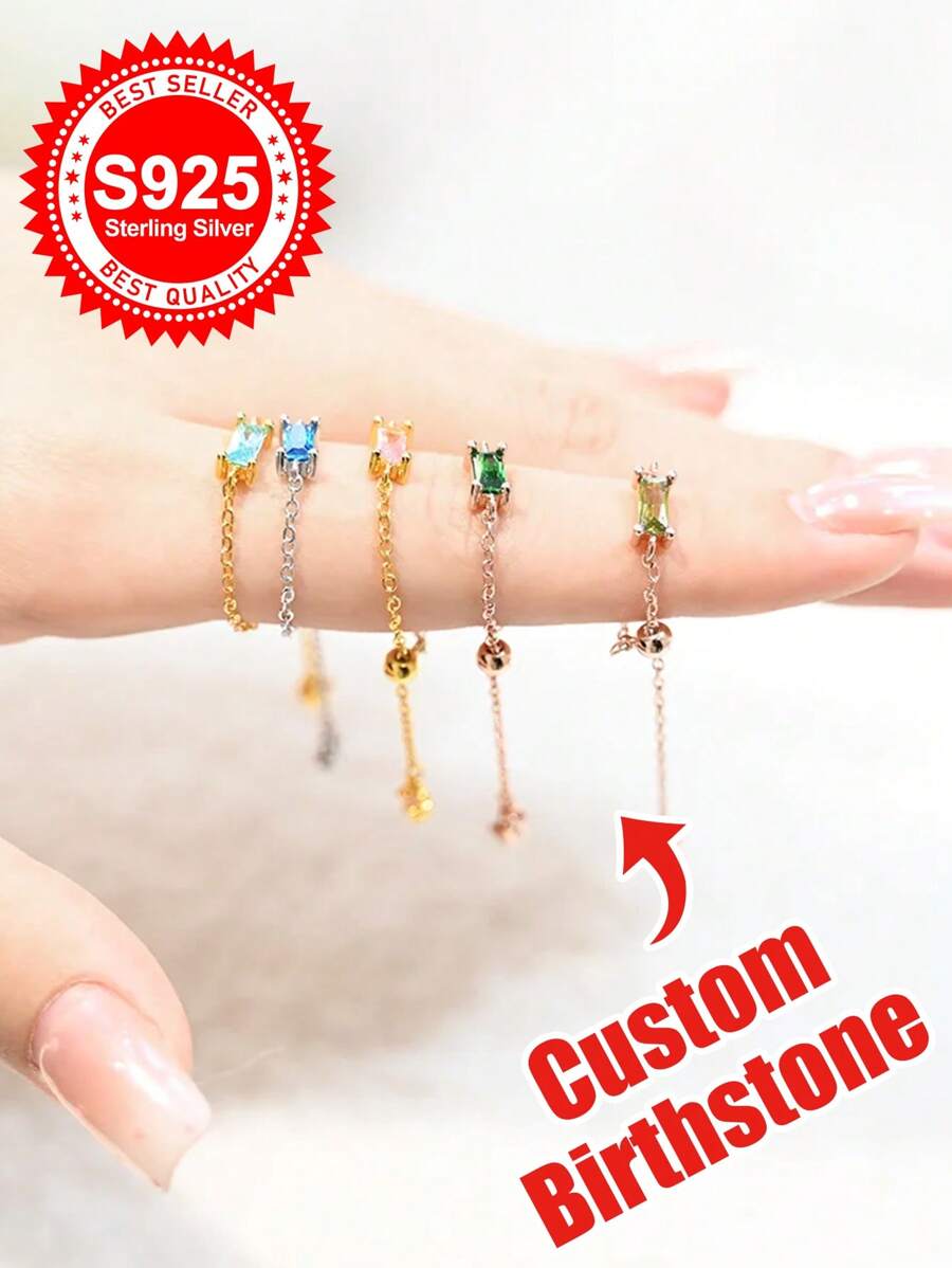 Bague chaîne en argent sterling S925 - Bijoux de pierres de naissance sur mesure! Parfait pour offrir à la famille, à la mère, à la grand-mère, à l'amant ou à la meilleure amie. Idéal pour les anniversaires, les anniversaires ou comme accessoire élégant quotidien. Cette bague combine style et personnalisation, avec un design unique en forme de chaîne. Que ce soit pour une célébration spéciale ou une utilisation quotidienne, sa pierre de naissance personnalisable apporte une touche significative, en en faisant une pièce précieuse pour vos proches.