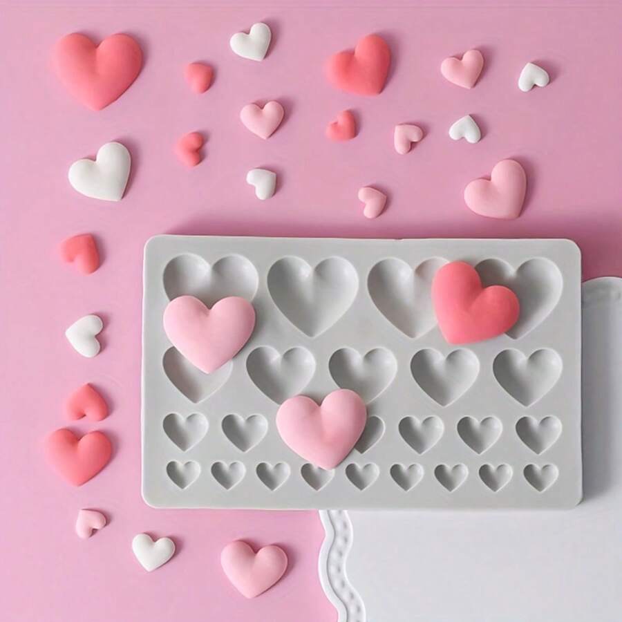 1 PC Molde de silicone romântico em formato de coração para DIY