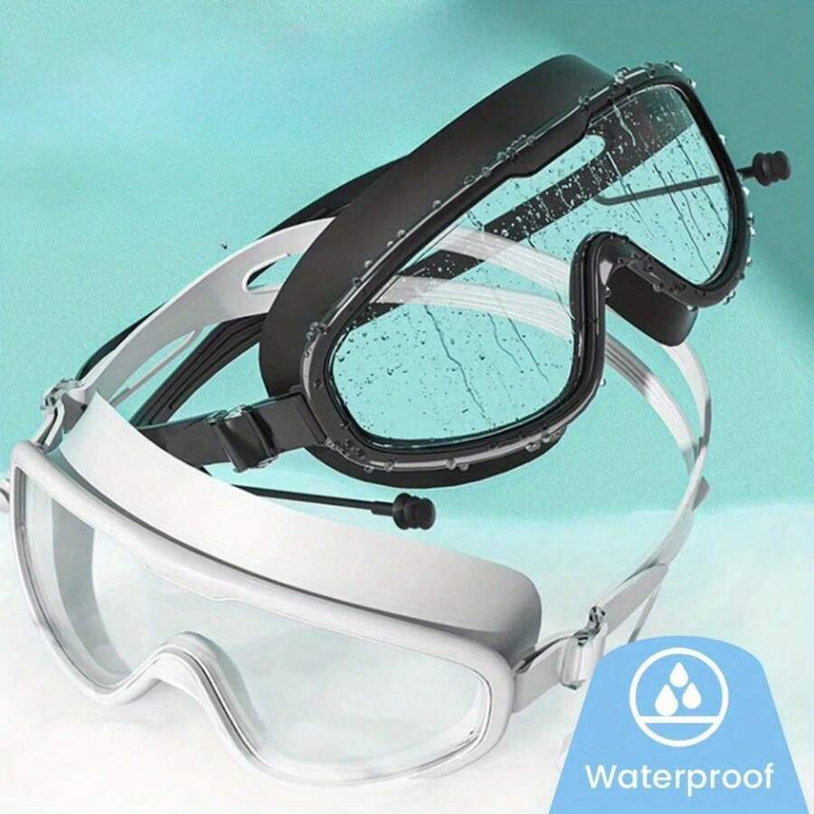 Professional Adult Large Swimming Goggles Waterproof With Earplugs Diving Anti-Fog HD Swimming Goggles For Men And Women