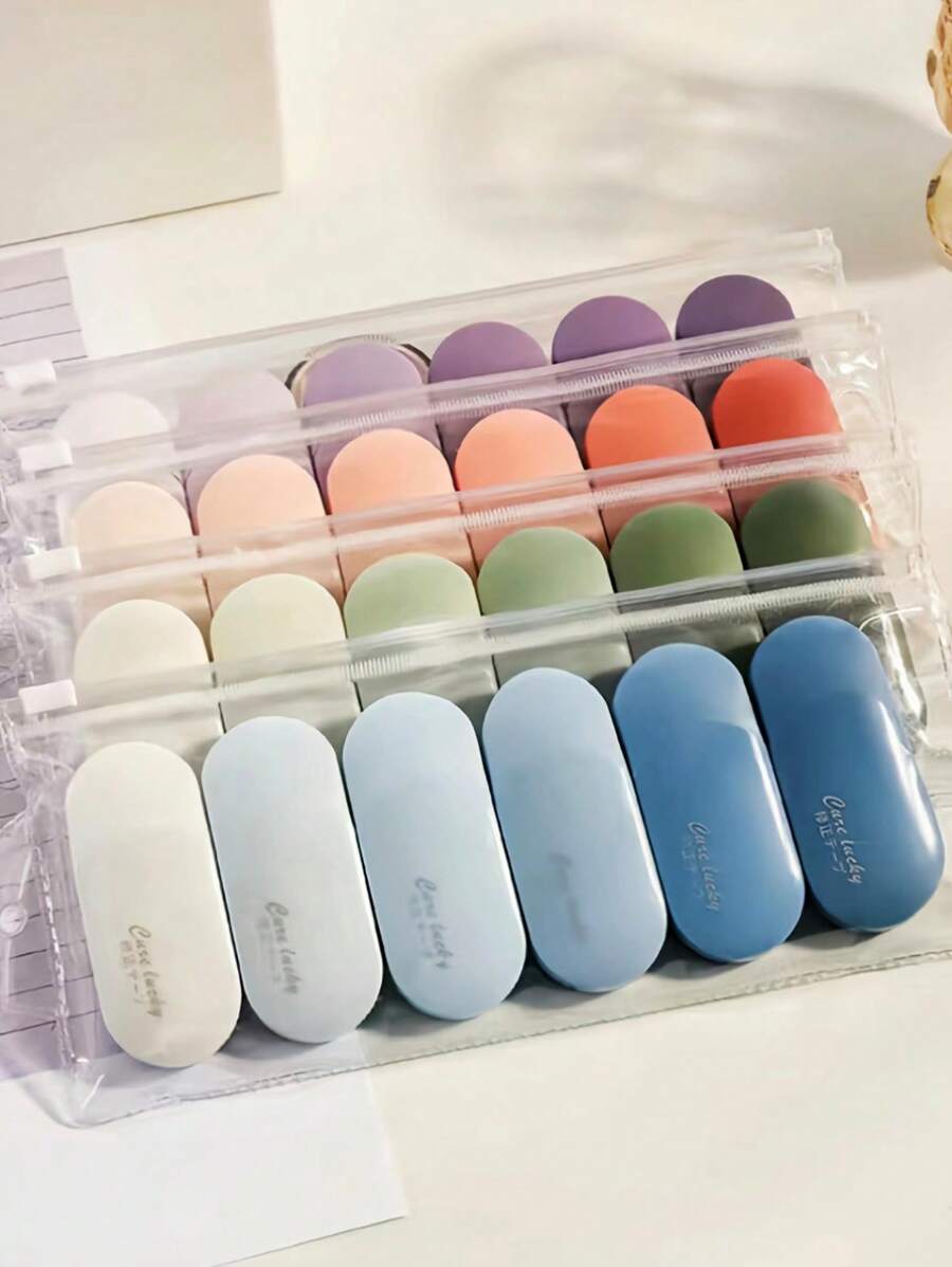 1pc Elegant Oval Shape Gradient Color Correction Tape, Quiet Correction Tape For Students Back To School