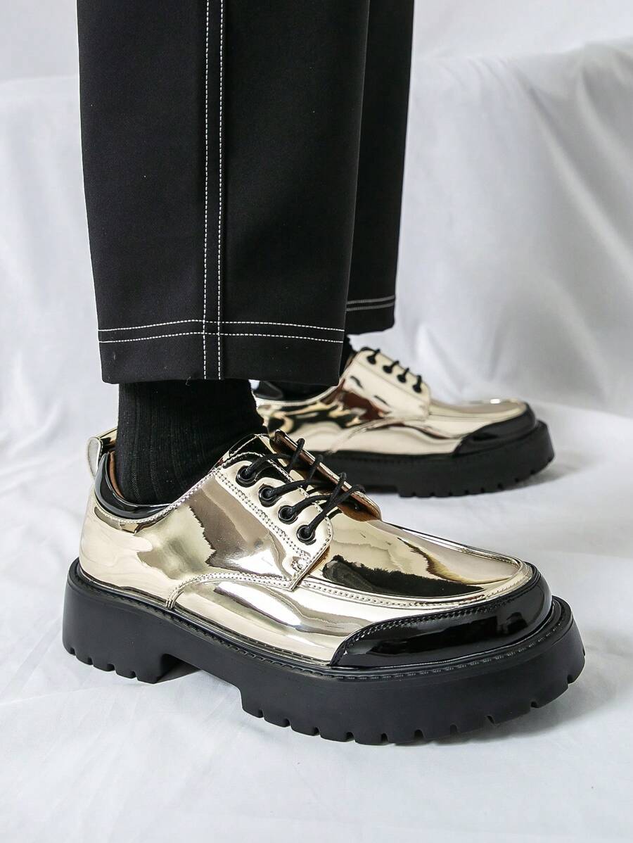 Casual Men Versatile Business Shoes, Korean Style Thick Sole Lightweight Dress Shoes For Work, Party, Wedding, Fashion
