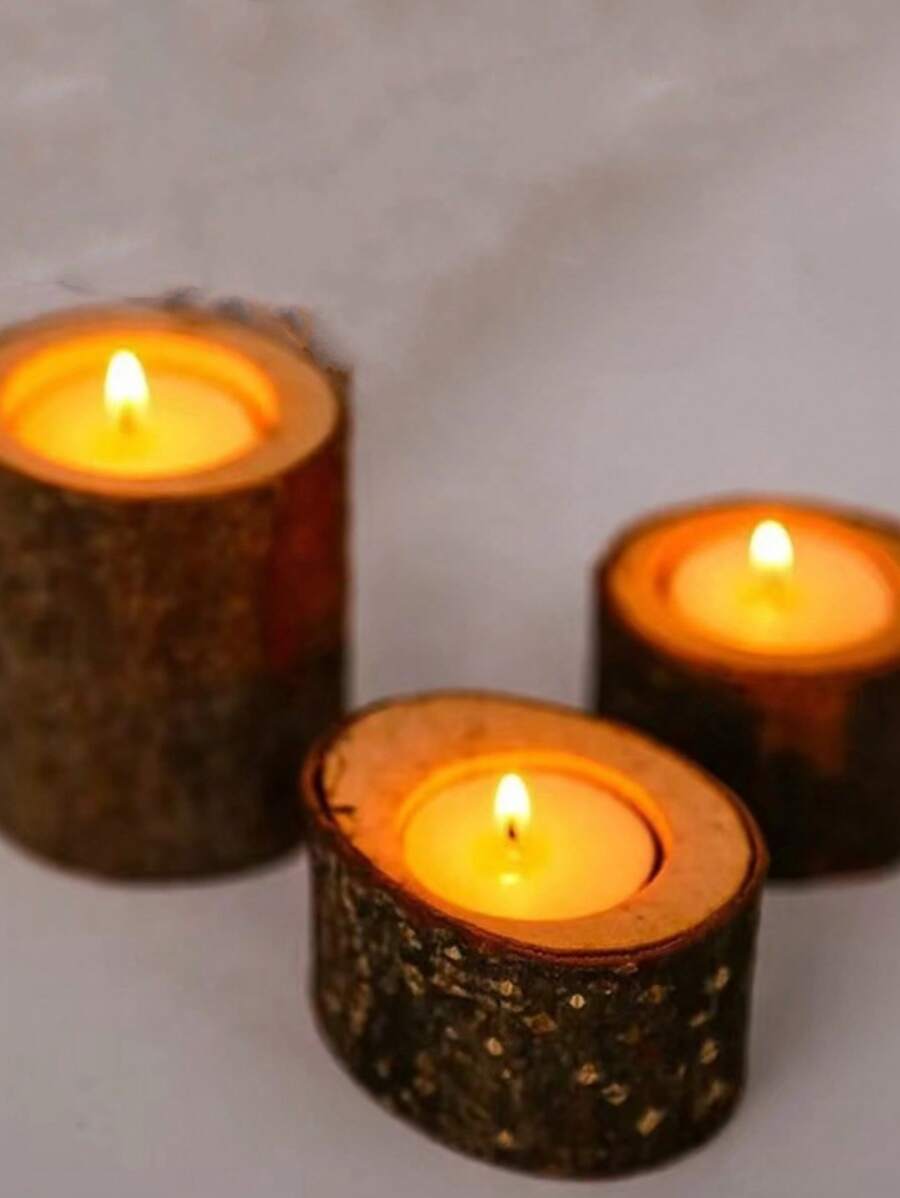 Support de bougie en bois fait main, bougeoir de style européen vintage, accessoire de décoration pour la maison et les mariages, décoration artisanale en bois en gros, support de bougie en écorce de bouleau, pièce décorative artisanale, fournitures scolaires, rentrée scolaire