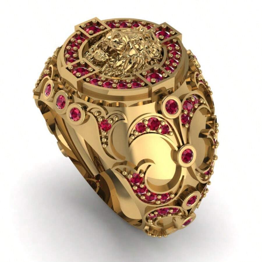 1pc Men's Fashion Ring, Punk Style Lion Decor Ring, Suitable For Valentine's Day, Vacation, Commute, Date, Party, Wedding, Engagement, Proposal, Husband, Boyfriend, Father Birthday Gift, Anniversary, New Year Gift, All Seasons