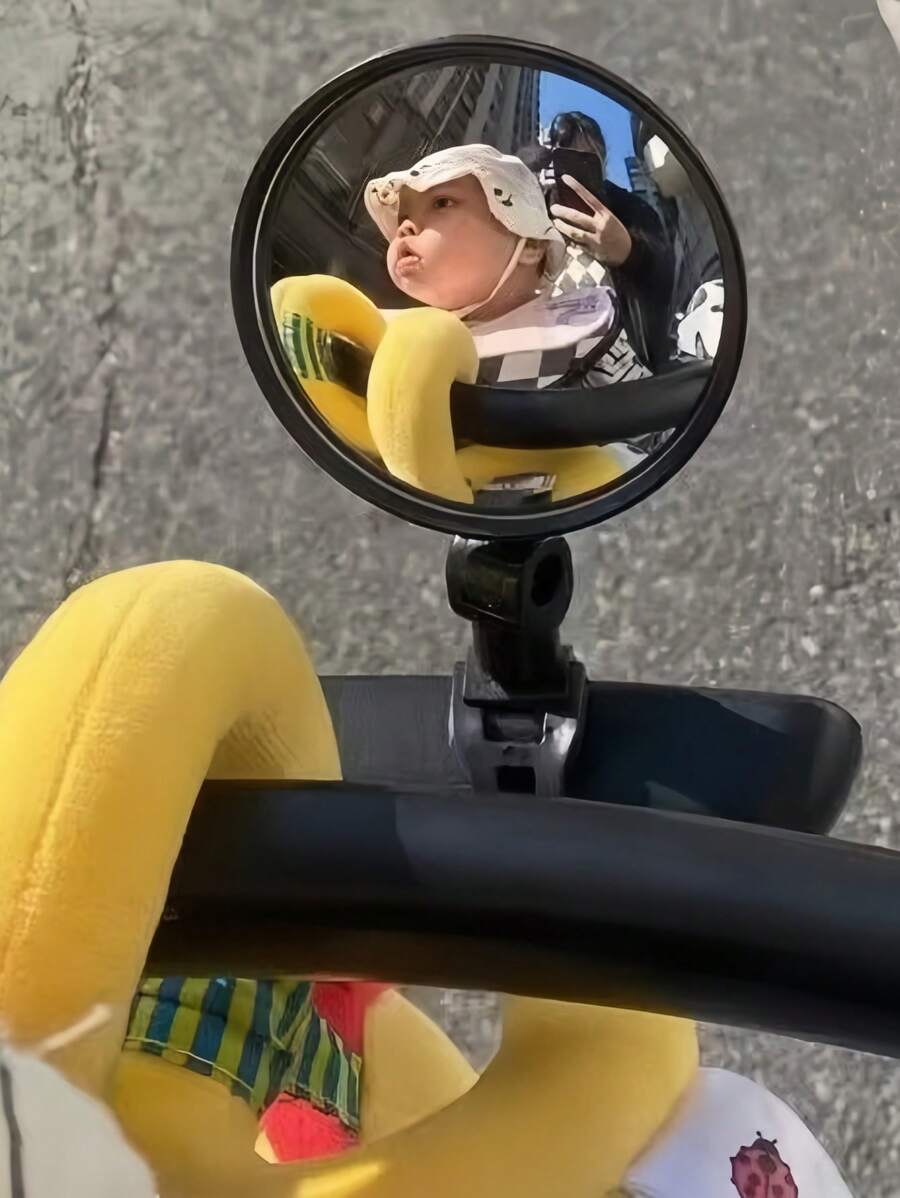 2pcs/1 Set Baby Stroller Rearview Mirror, Portable No-Installation Convex Mirror, Universal Anti-Lost Walking Aid