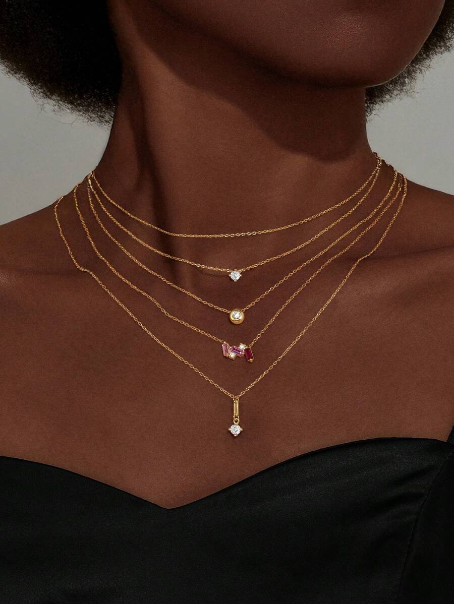 1Pc 925 Sterling Silver Necklace For Women Luxury Style Stackable Necklace Perfect For Daily Wear Bridal Jewelry Fine Jewelry