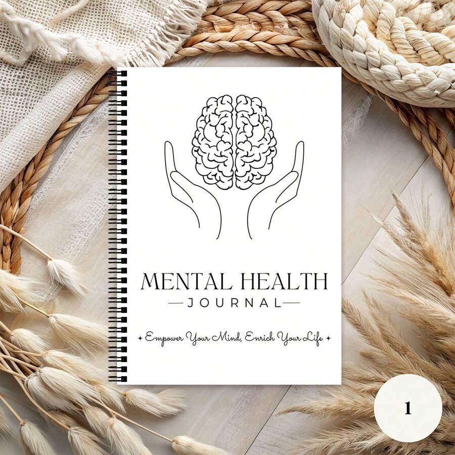 1 Stück Notizbuch Planer für psychische Gesundheit - 120 Seiten, für Angstlinderung, Selbstfürsorge-Tracking & Entspannungsprogramm