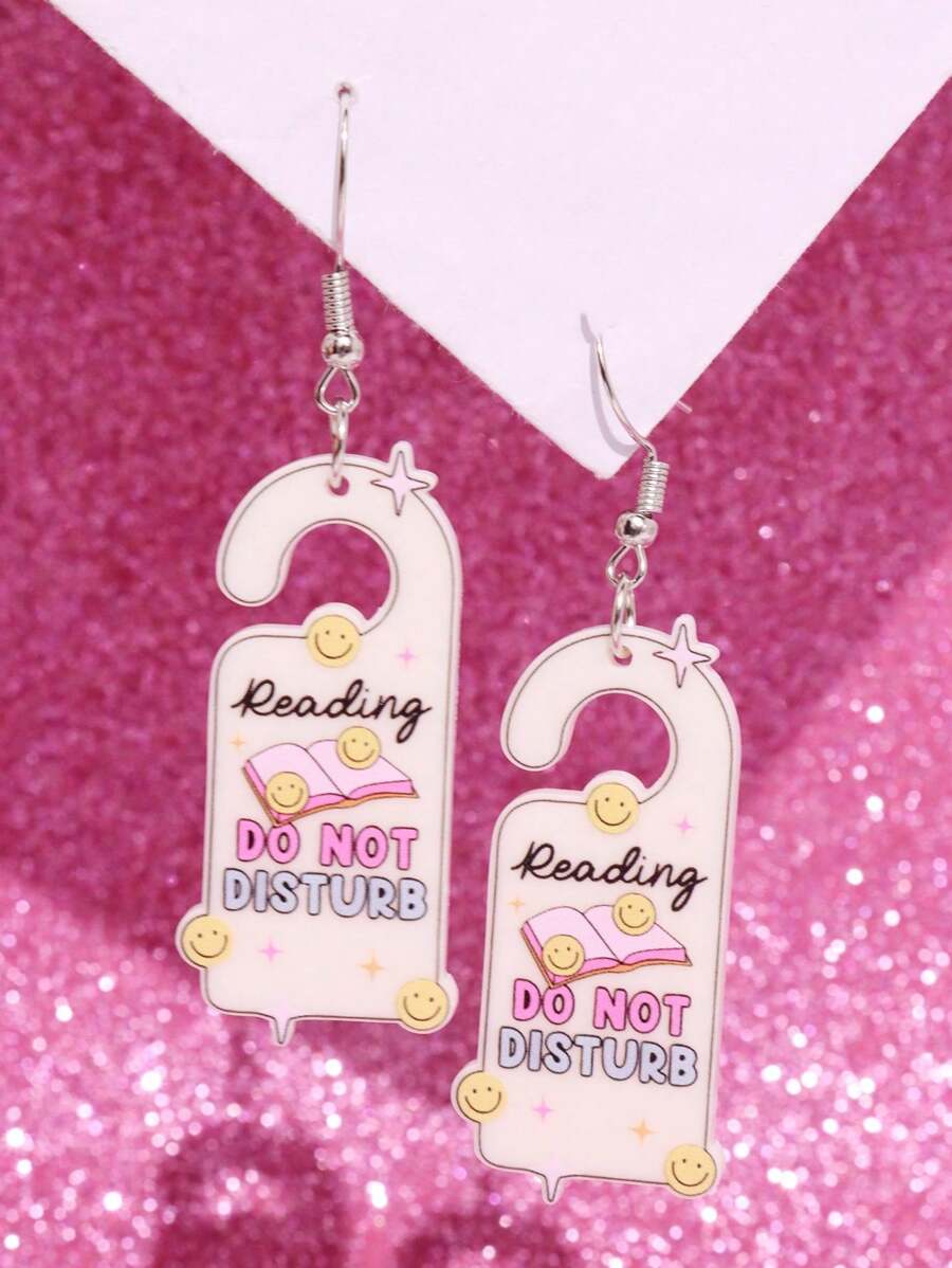 1 Pair Creative Unique Cute Cartoon Fake License Plate Earrings For Women, Party Jewelry