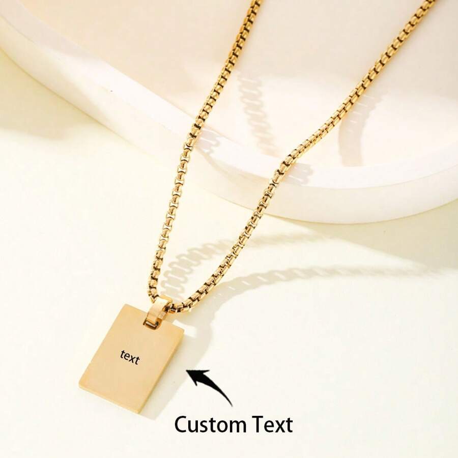 Collares personalizados para parejas de acero inoxidable con barra de identidad con nombre grabado con láser, regalo de aniversario