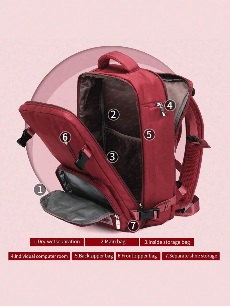 Myco Mochila de alta capacidad expandible, equipaje de mano aprobado por aerolíneas, mochila de viaje con compartimento para portátil de 15,6 pulgadas, resistente al agua