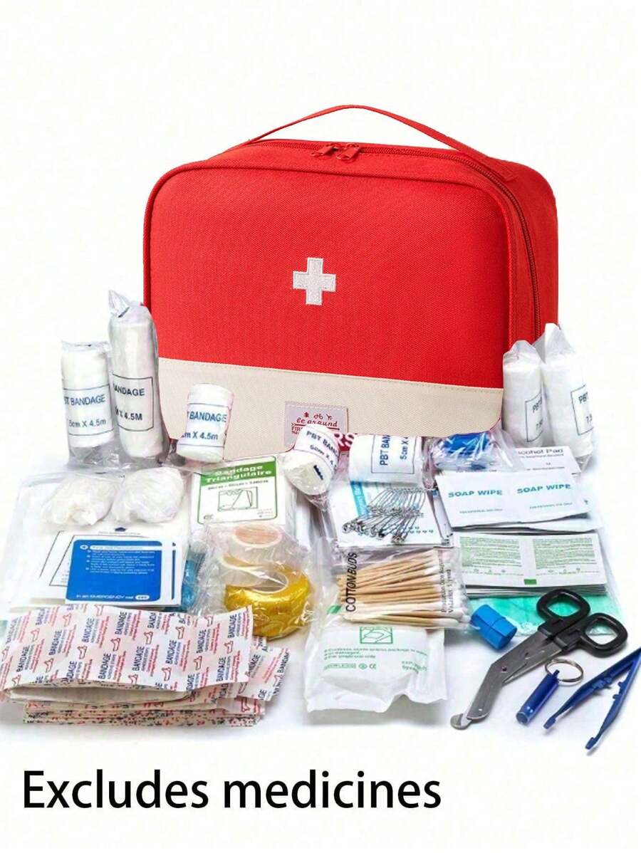Kit de premiers soins médical portable pour la maison, les voyages et le camping. Sac de transport essentiel pour les premiers soins ! (sans médicaments inclus, seulement le sac !) Sac médical portable, trousse de premiers soins, organisateur de kits médicaux d'urgence pour l'extérieur et la maison, sac de stockage médical vide, sac de traumatisme de réponse pour les voyages, la maison, les fournitures de survie. Kit d'urgence, organisateur de stockage léger.
