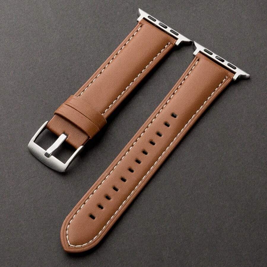 1 pièce Bandes de bracelet simpliste unisexe convenant pour 38/40/41/42/44/45/49mm Ultra/SE/8/7/6/5/4/3/2/1 - Couleurs noir et marron