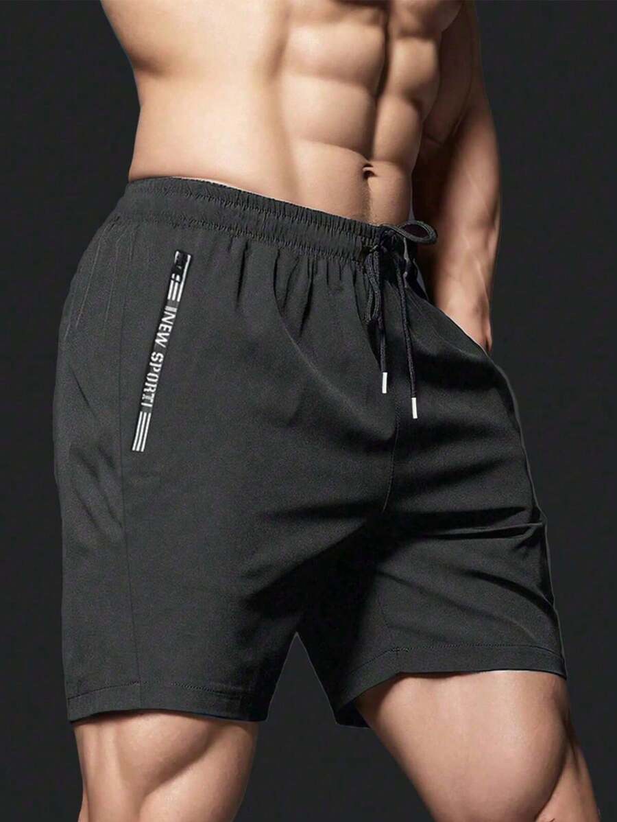 1pc Men Summer Stretchy Ice Silk Quick Dry Lightweight Shorts, Casual Loose Fit Streetwear Workout 5-Inch Pants