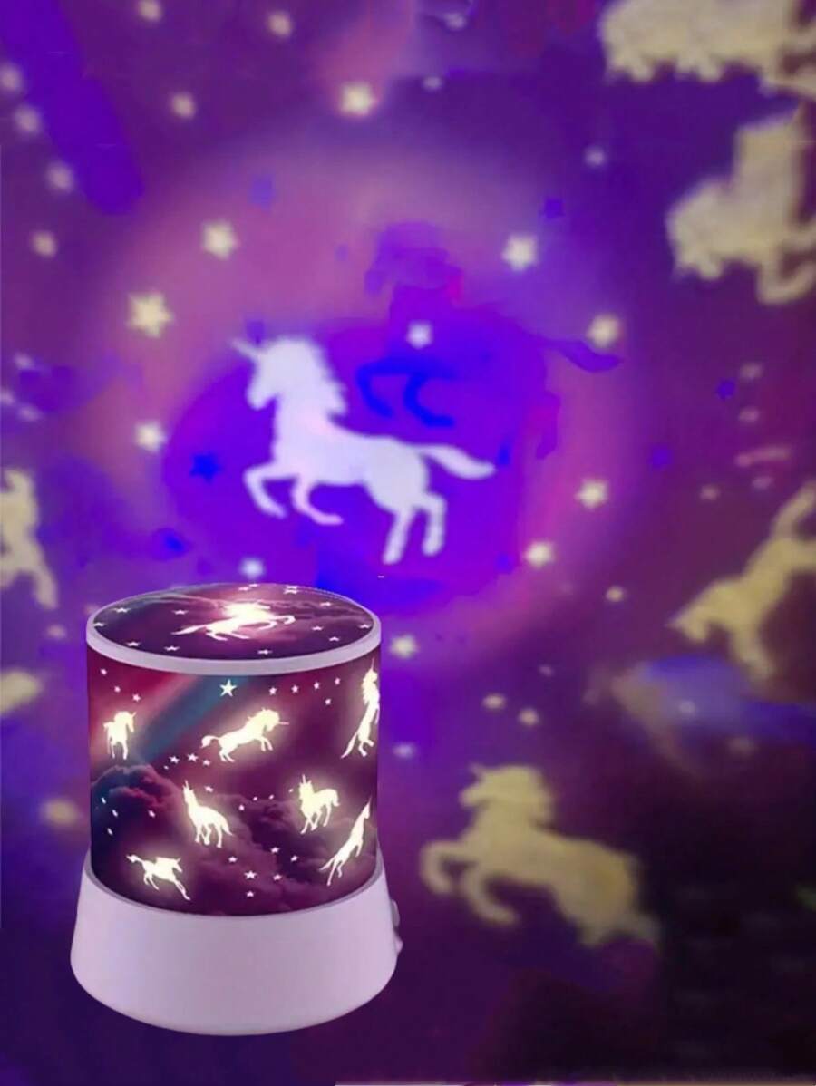1pc Charming Unicorn Fairy Projector Night Light: Romantic Color-Changing Decorative Light - Colorful Dream Decor For Bedroom - 1 Magical Projection Lamp Gift, Suitable For Room/Living Room/Ceiling/Wedding/Party/Home Multi-Scene/Outdoor Camping/Christmas/Valentine's Day Gift/Birthday Gift, Decor For Girl's Room, USB And Battery Powered (Battery Not Included), Fairytale Garden Dream Projection LED Mood Fairy Light!