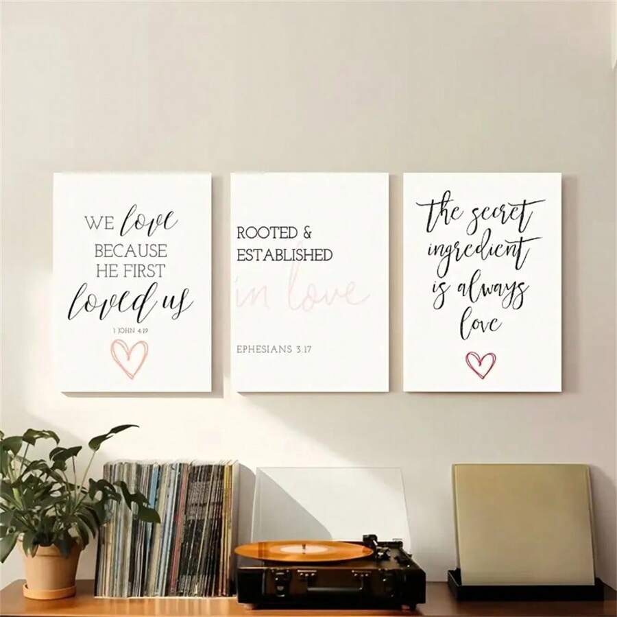 1pc/3pcs Modern Inspirational Quote Canvas Wall Art Posters, Minimalist Painting, Decor Print For Living Room, Bedroom, Bathroom, Kitchen, Dining Room Optional Frame ,Wall Art With Frame