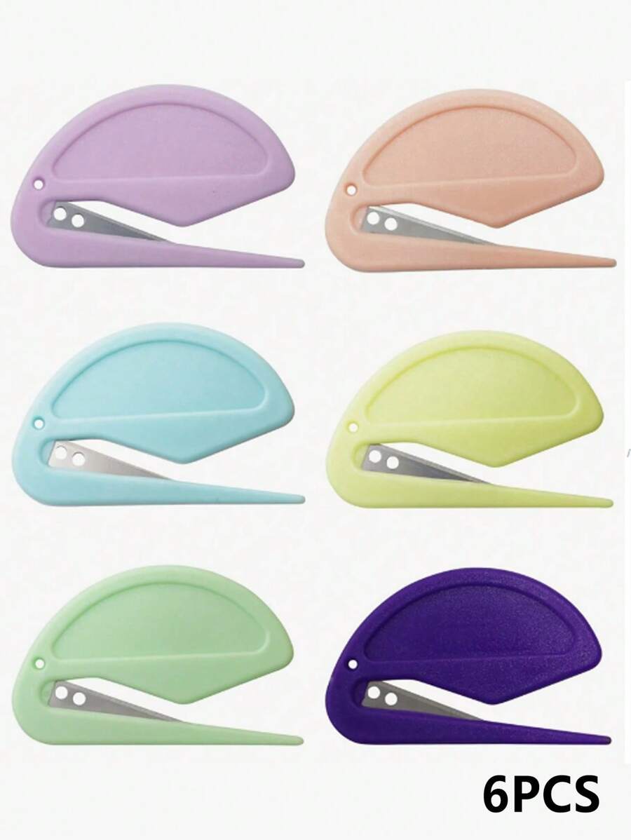 6PCS Macarons Envelope Opener - Letter Opener Envelope Slitter With Safety Concealed Sharp Blade For Women,Men,Office Worker,Graduate Students.Mail Opener For Home,Office,Postal