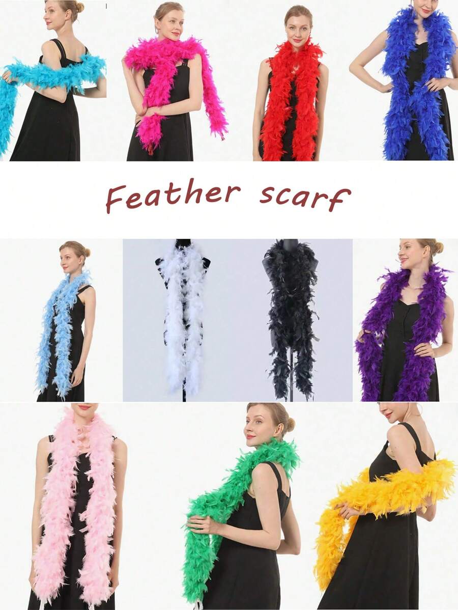 1PC Colorful Artificial Fur Boas For Women For Dancing Wedding Party Halloween,Stage Decoration Holiday Party Headwear Accessories Clothing Accessories, ,Scarf Decoration, Suitable For Birthday Party, Halloween,Horse Racing, Tea Party, New Year's Eve, Concert And Home Decor, Dance Wedding, Stage Performance, Carnival Costume And Accessories, Party Supplies,Ideal Choice For Gifts