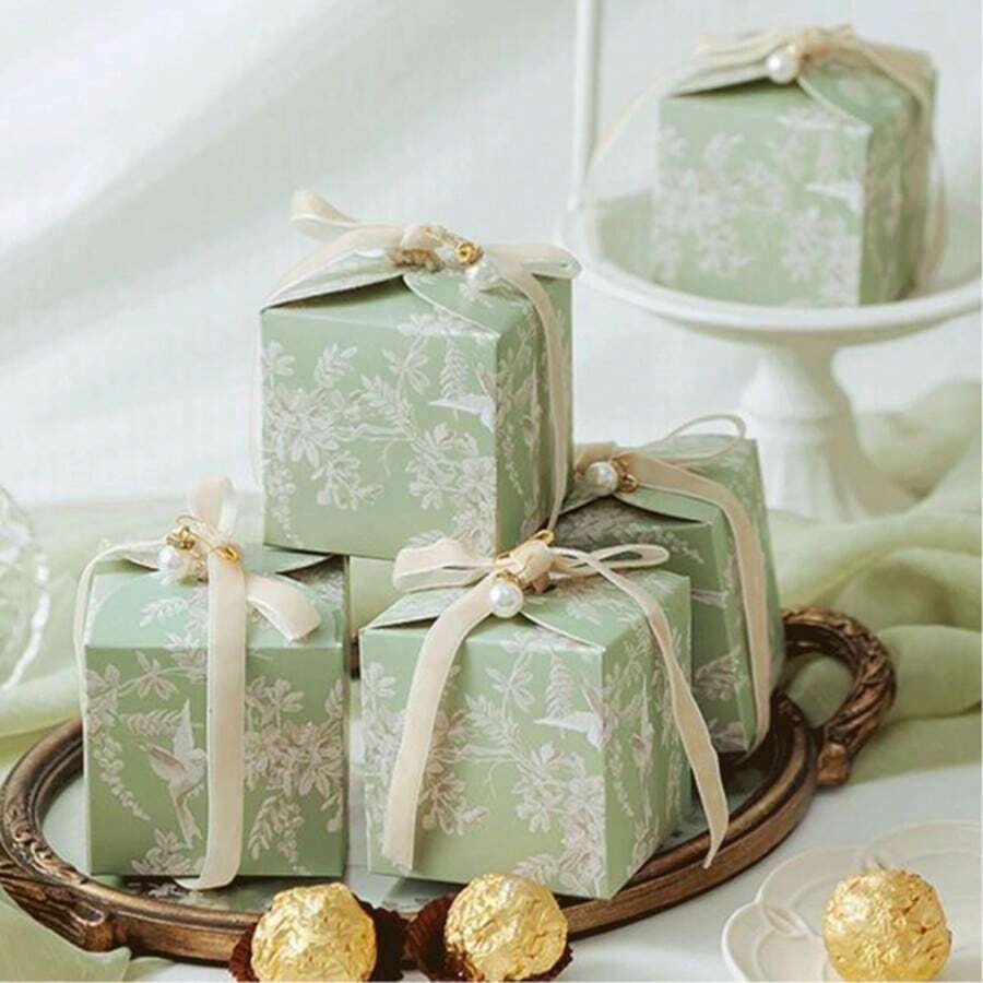 Elegant Floral Gift Box, Exquisite Souvenir Packaging Box For Wedding Celebration, Party Gift Boxes Summer Birthday Gifts Beach Back To School School Supplies Room Decor