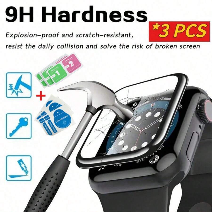 3 Pieces Screen Protector Film Compatible With Apple Watch Ultra 2 49mm 10 9 8 7 6 5 4 3 2 1 HD 49MM 46MM 40MM 41MM 42MM 45MM 44MM 38MM Screen Glass Protector Soft Shell