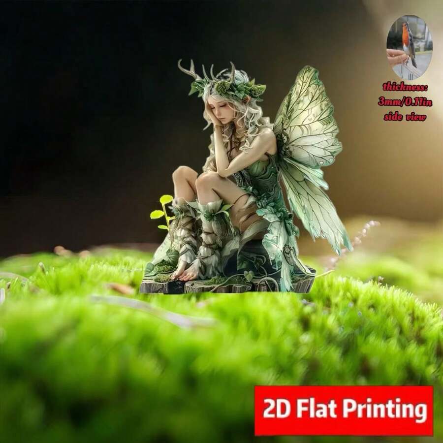1pc 10cm/3.94in Boho Style Garden Decoration Ground Stake, Cute Little - Garden Lawn Insertion Ground Decor, Garden, Yard, Farm, Outdoor Decor, Housewarming Gift, Home Decor, Bonsai Decor (2D Flat)