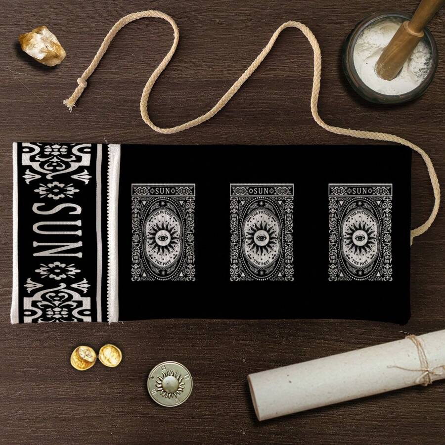 1pc All-Seeing Eye Tarot Card Storage Bag, Gift Bag, Divination Tool Decoration, For Occult & Astrology Supply Storage, Suitable For Holiday Parties, Gifts, Holiday Essential Presents
