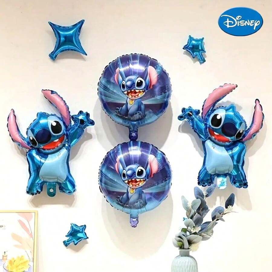 Disney Disney Officially Licensed Stitch 5-Piece Balloon Party Decor Set – Perfect For Birthdays, Graduations, Weddings, Cake Toppers & Cupcake Decorations. Ideal For Stitch-Themed Parties & Outdoor Events. Summer Gifts Beach Back To School School Supplies Room Decor