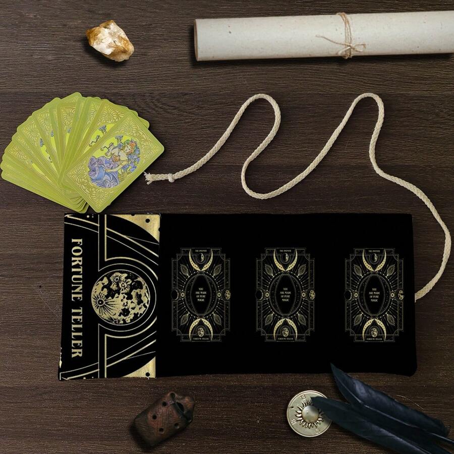 1pc Magical Tarot Card Storage Bag, Gift Bag, Divination Tool Decor, For Witch & Astrology Supplies Storage, Suitable For Holidays & Parties, Gifts
