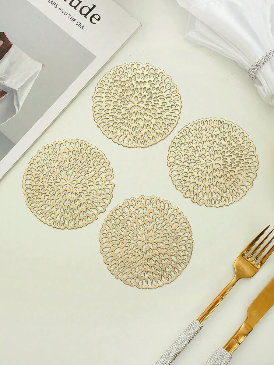 6-30 pièces Dessous de verre en forme de goutte d'eau creuse en PVC, applicable pour les festivals, les mariages, la décoration de table quotidienne