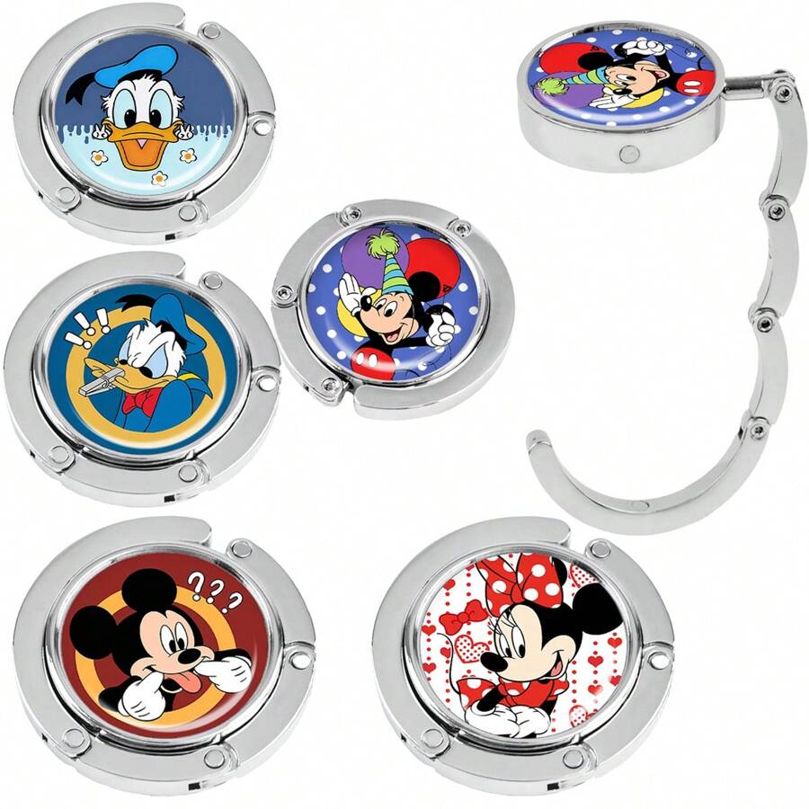 Disney 1 pièce Crochet de bureau monté Disney avec Mickey Mouse, Minnie Mouse, Donald Duck, support portable pour sac à main, accessoire de bureau créatif pour le bord du bureau