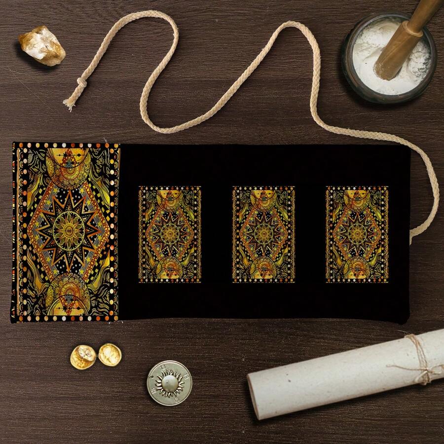 1pc Mystical Tarot Card Storage Bag, Gift Bag, Divination Tool Decoration, For Witchcraft & Astrology Supplies