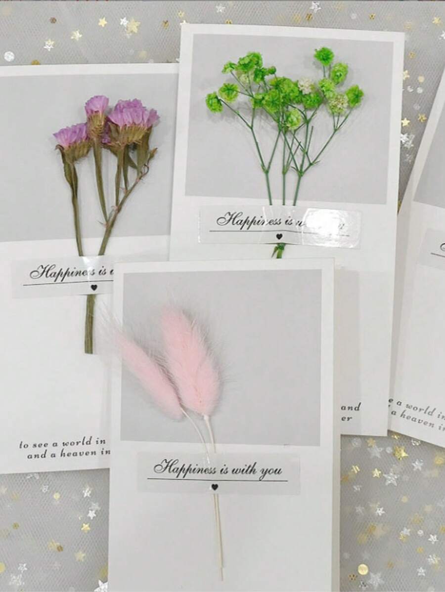 5 Stücke Blumenstrauß Dankeskarten, handgeschriebene Karten für Muttertag, Vatertag, Hochzeiten, Jahrestage, Abschlüsse, Geburtstage und andere Anlässe, Schulmaterial, Schulanfang