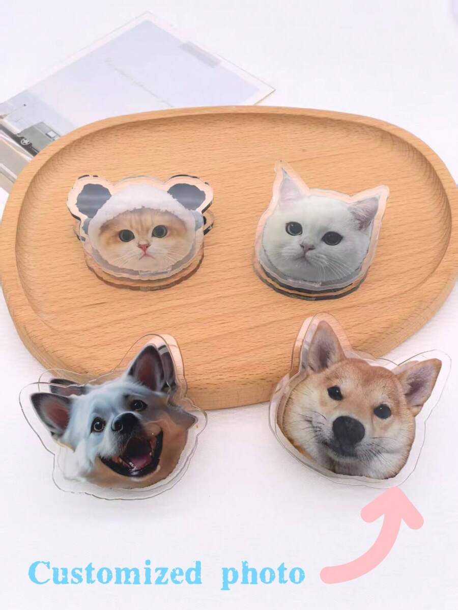 1pc Custom Acrylic PP Clip, Can Be Customized With People/Pet Photos, Moisture-Proof Food Bag Clip, Document/Notebook Clip, Magical Organizational Tool To Enhance Home/Office Storage Space
