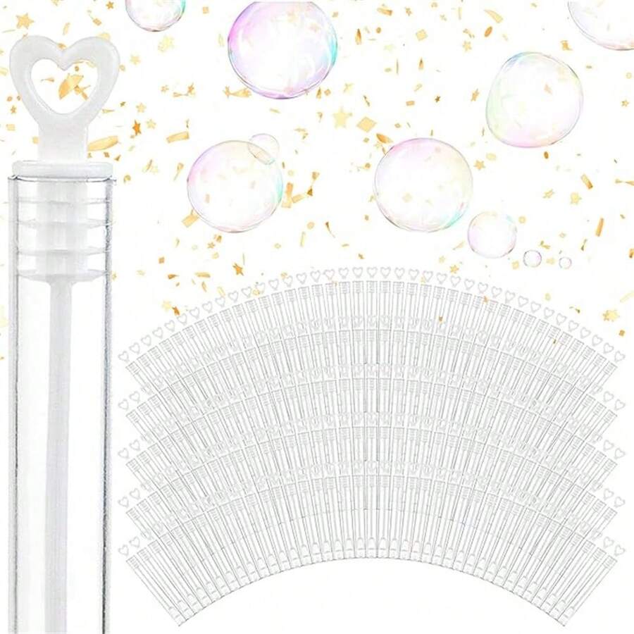 80 bacchette bianche a forma di cuore per bolle di sapone - Bolle perfette, ideali come omaggi per feste, matrimoni, anniversari, San Valentino, riunioni di famiglia, regali speciali per coppie (escluso il liquido per bolle), regali per compleanni estivi, articoli per la spiaggia, forniture scolastiche, decorazioni per la stanza
