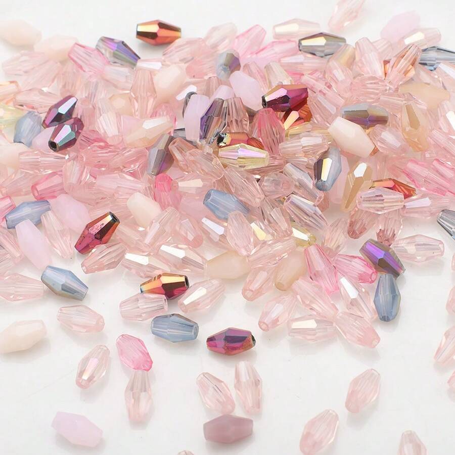200 pièces Perles de cristal de verre colorées avec revêtement AB 3x6mm pour la création de bijoux DIY