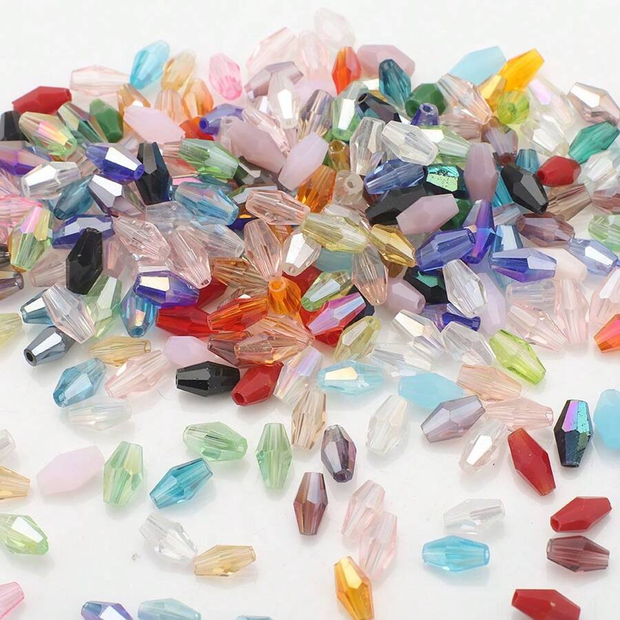 200 pièces de perles de cristal en verre de 3x6 mm de couleur AB revêtues pour la fabrication de bijoux DIY