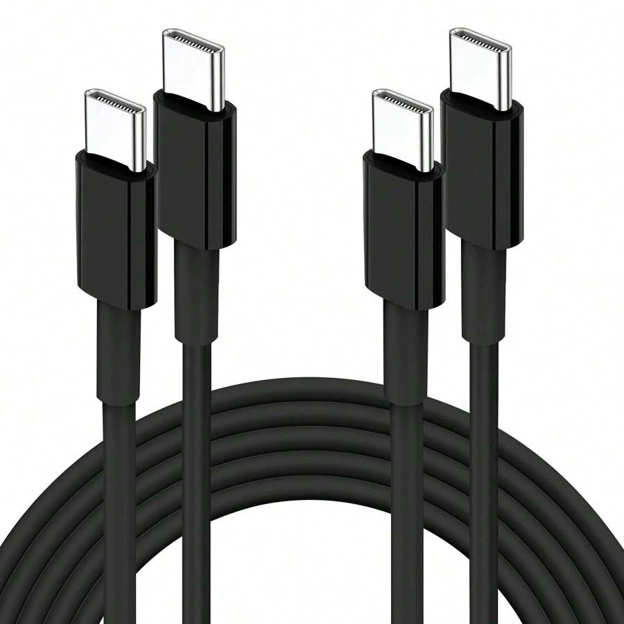 2 pièces Câble de charge USB C vers Type C 3/6/10ft 20W, câble de charge rapide Type C, compatible avec les appareils à chargement USB C