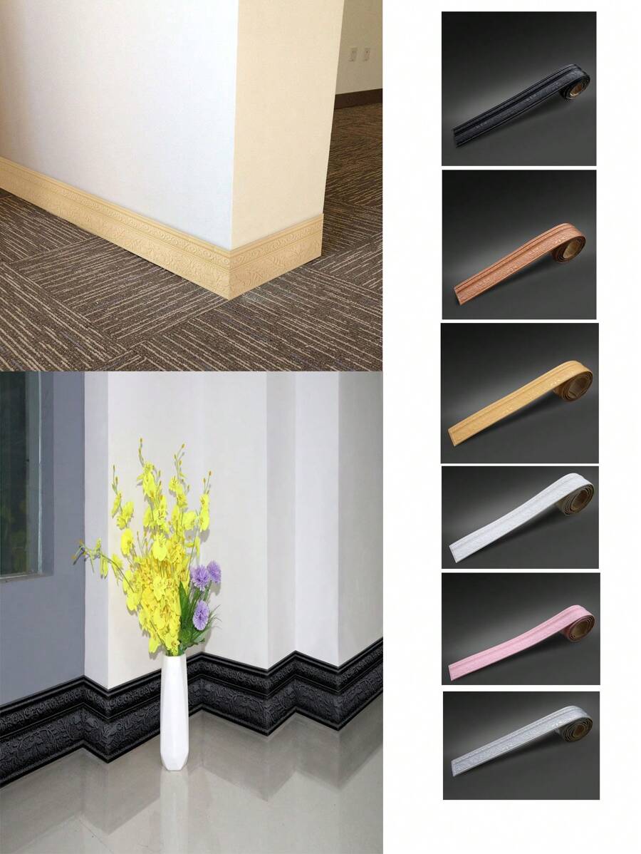 Peelable Sticker Base, Home Decoration Self-Adhesive Floor Base Sticker, Special Design Skirting Sticker, PVC Material Wall Sticker, Waistline Sticker