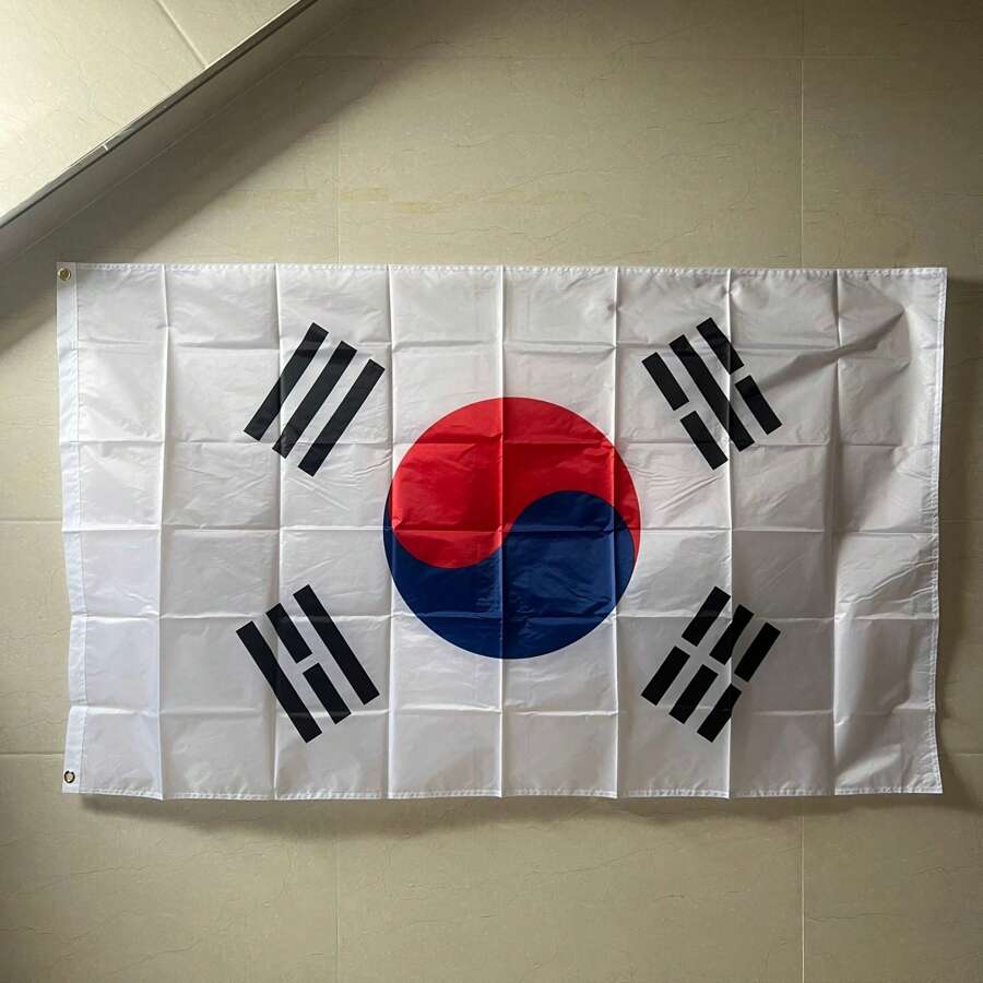 South Korea Flag,Single-Sided Printing,5*3FT,Suitable For Ball Games,Fans,Events,Outdoor,Parades,Competitions,Parties Gardens,Living Rooms,Bedrooms Home Decoration