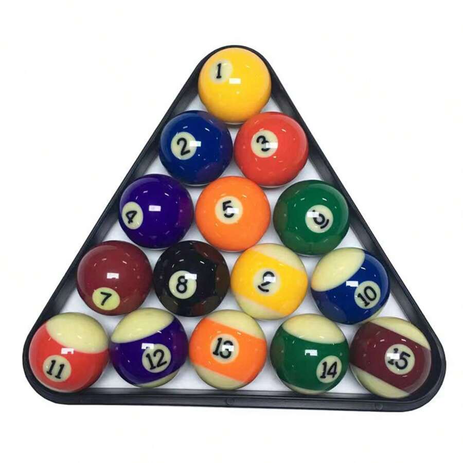 1 pieza Soporte grande y grueso de bolas de billar de color negro, puede sostener bolas numeradas del 1 al 15, estilo americano en forma de triángulo, accesorio de billar