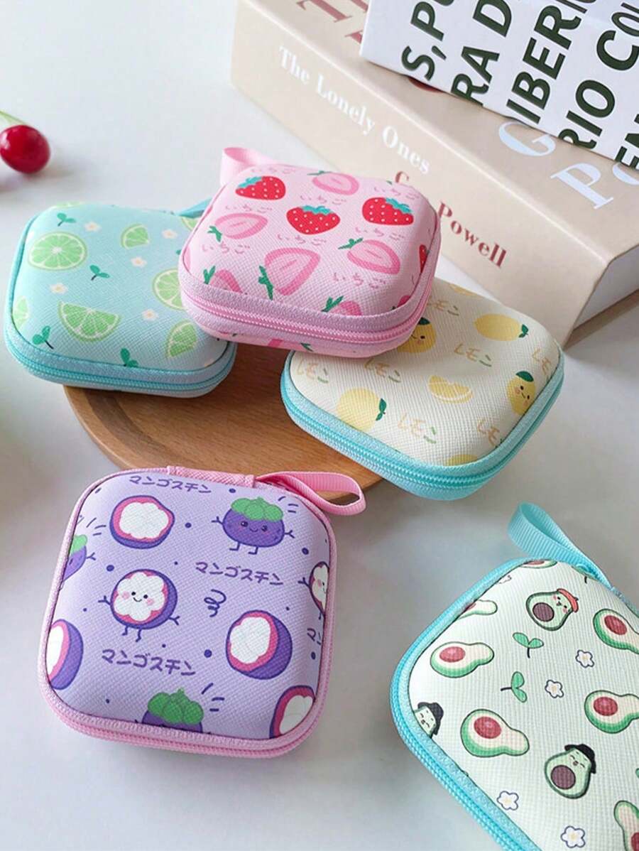 Estuche de transporte de moda impreso en EVA mini portátil, adecuado para guardar auriculares, cables, unidades USB, monedas y talla grande