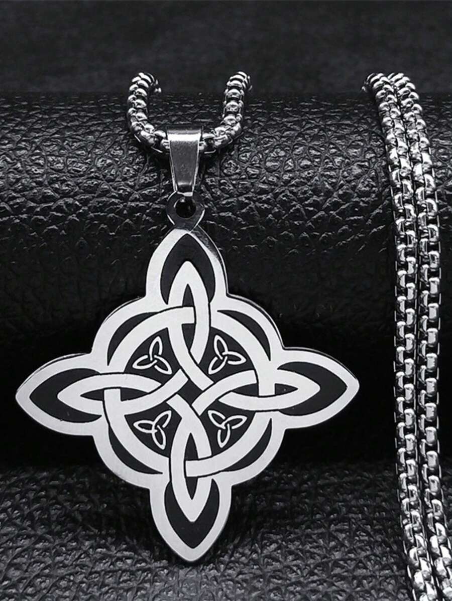 1PC New Fashion Classic Irish Celtic Knot Stainless Steel Pendant Necklace Unisex Lucky Amulet Jewelry Birthday Gift