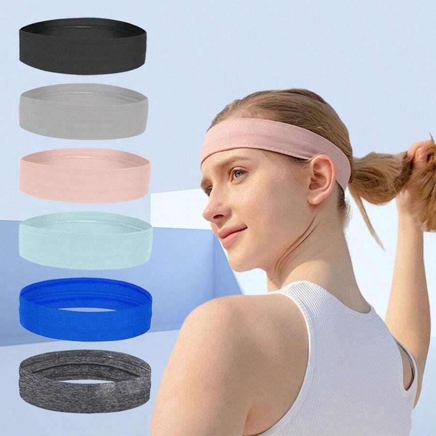 1pc Breathable, Anti-Slip Silicone, High-Elasticity Yoga Fitness Sweat-Absorbing Headband, Men's And Women's Running Headband